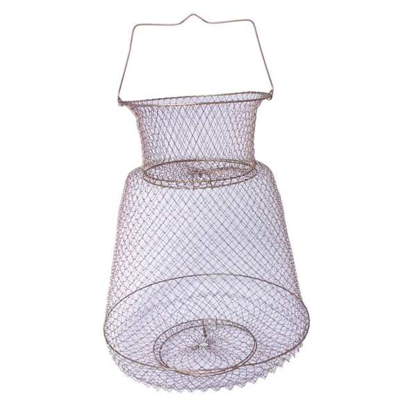 Foldable Crab Lobster Trap Net Metal Wire Mesh Shrimp Basket for Outdoor Fishing