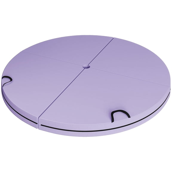 Foldable Crash Mat with EPE Foam Pole Padding and Carrying Handles for Dance Training Exercise Purple