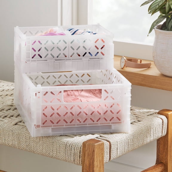 Foldable Crate Small White