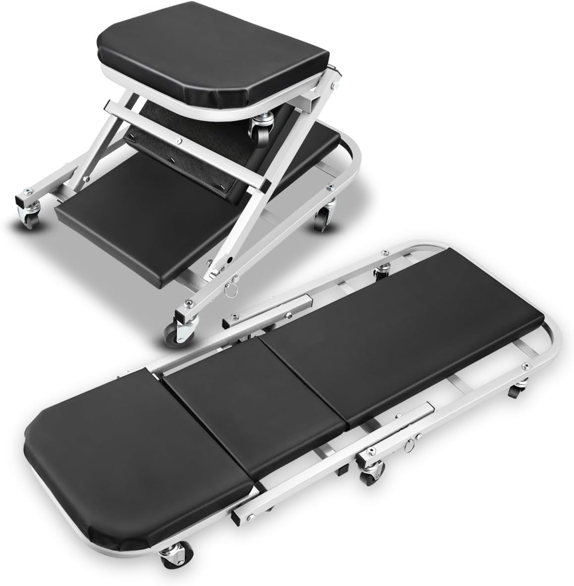 Mechanic Chair M-AUTO Foldable Z Creeper 2-in-1 Rolling Folding Car ...