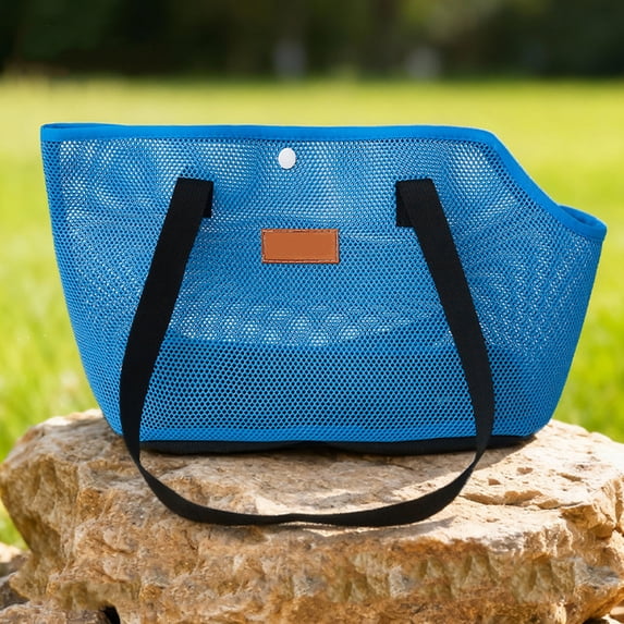 Going Out Foldable Crossbody Bag, Wire Mesh Portable Breathable Pet Carrier for Cats with Single Shoulder Design