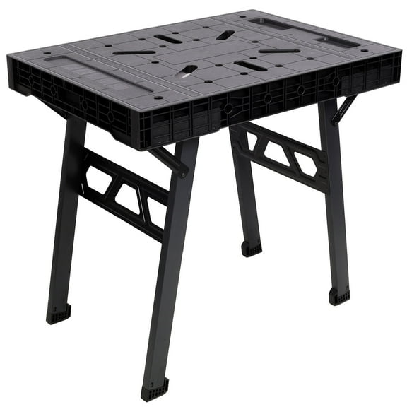 Foldable Design Black Portable Workbench 1650LBS Capacity Ideal for Garage Workshop and Home Use