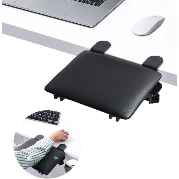 Foldable Desk Extender Tray, Arm Rest for Desk, Ergonomic Forearm Leather Soft Armrest Support, Wrist & Elbow Pad Home and Office, Easy Typing Pain Relief