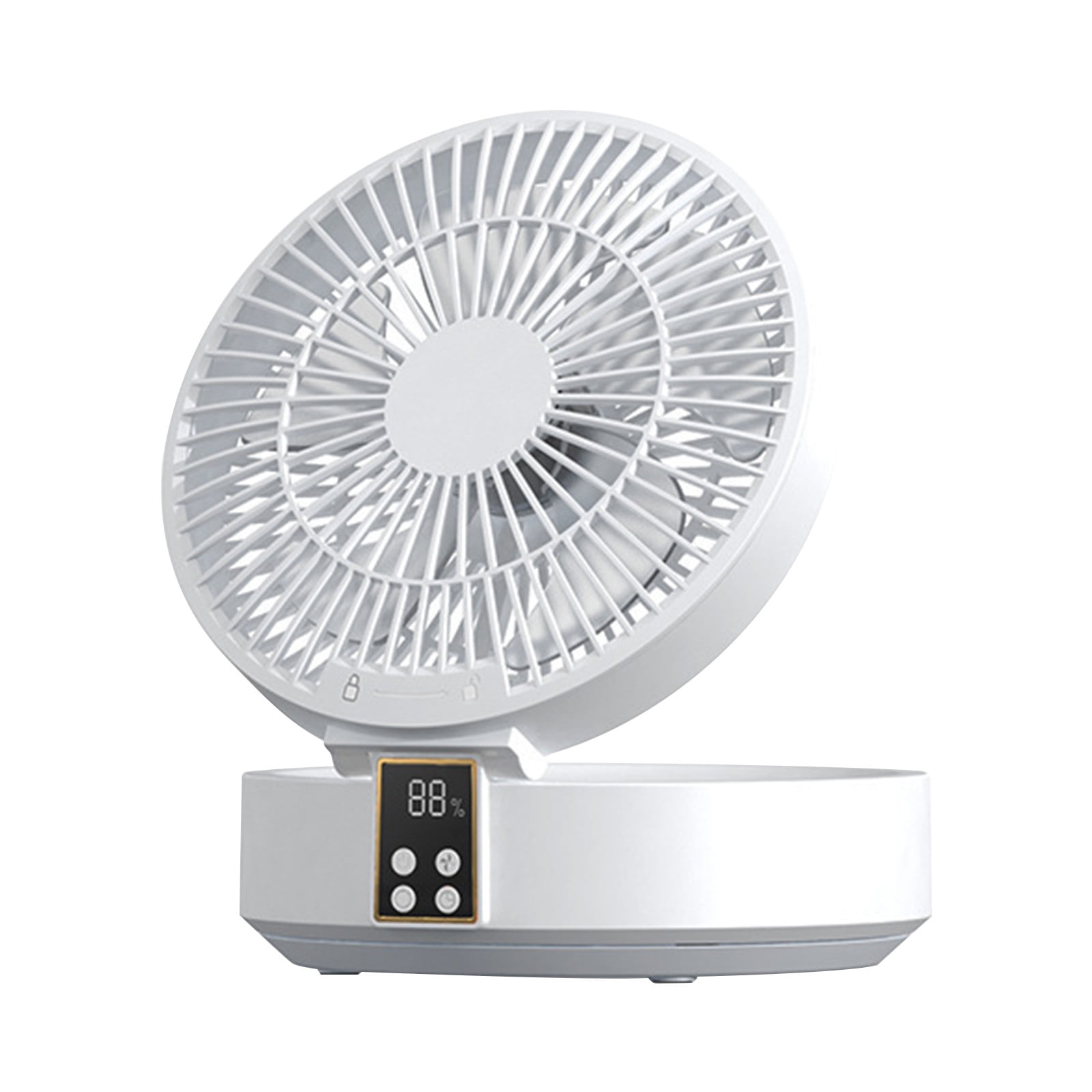 Foldable Desk Fan with Remote, Wall-Mounted Oscillating Fan, Portable USB Rechargeable Air Circulator, No-Drill Install Mini Fan for Bedroom, Kitchen & Dorm