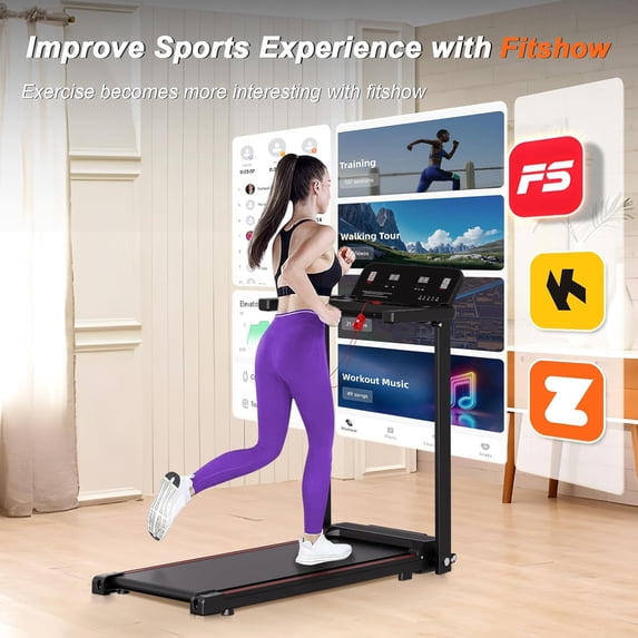 Foldable Under Desk Treadmill with Handles, 3HP Quiet Walking Pad for ...