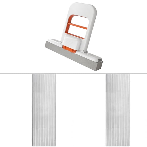 Foldable Desktop Mop with 2 Replacement Heads, Portable Cleaning Sponge Mop for Bathroom, Kitchen, and Living Room, Mini Size for Small Spaces