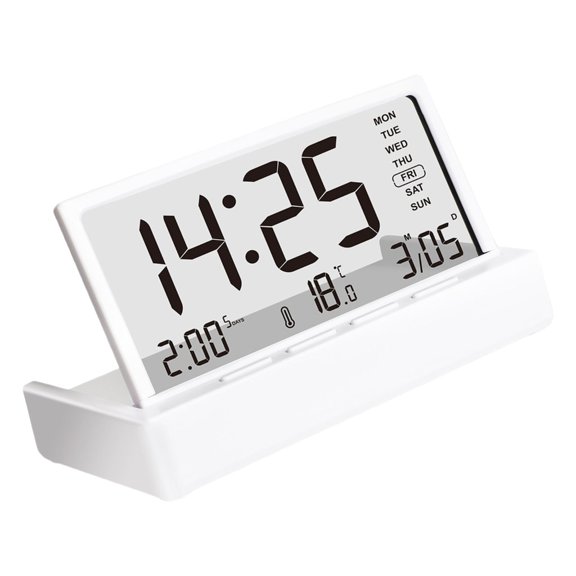 Foldable Digital Alarm Clock With Temperature Date Display Clear LCD Display For Bedroom Nightstands