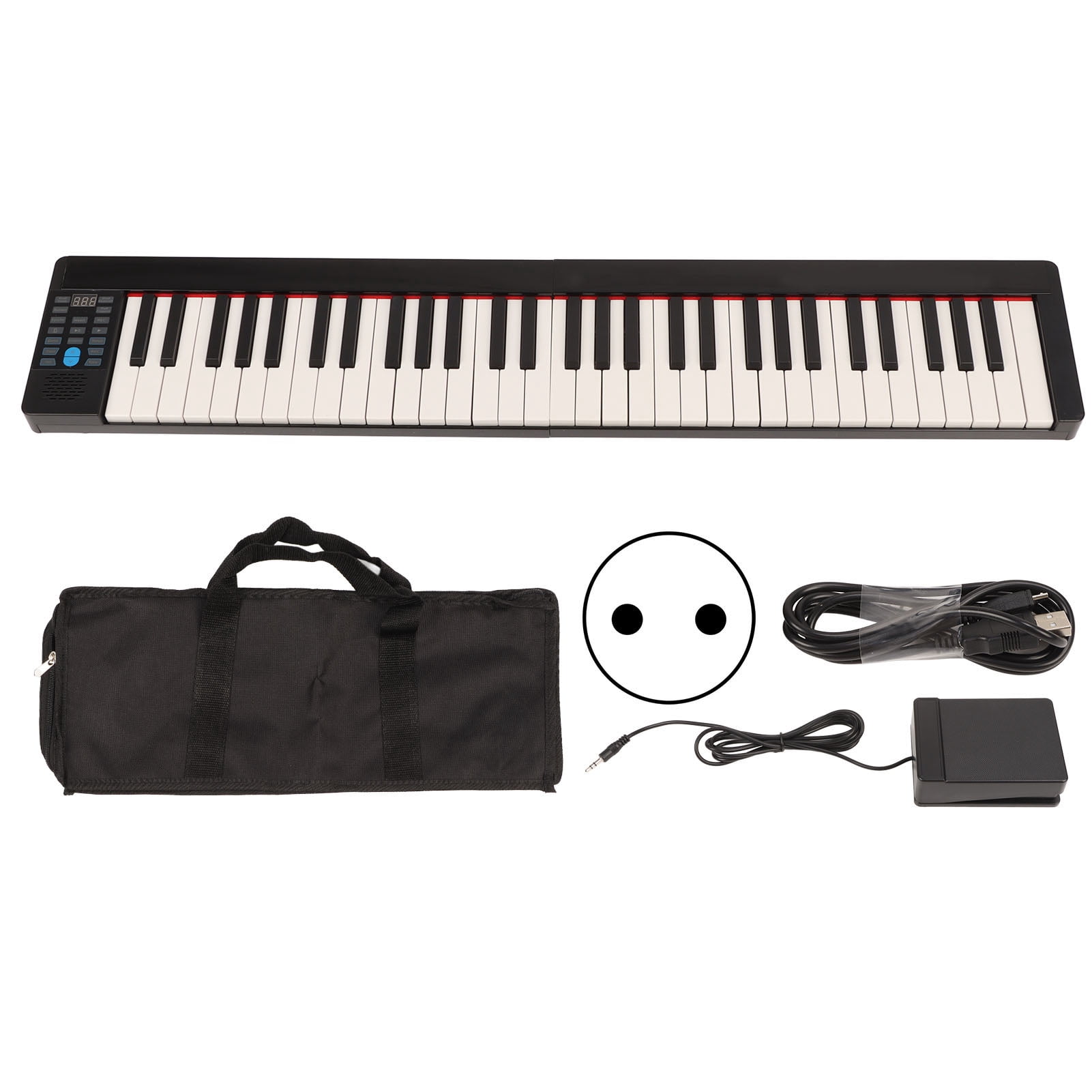 Foldable Digital Piano 61 Keys Full Size Smart Bluetooth MIDI Portable Electric Piano for Beginners 100?240V EU Plug