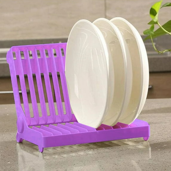 Foldable Dish Plate Drying Rack Organizer,Drying Rack for Vegetable Fruit and Tableware,Collapsible Dish Drainer Cutlery Plastic Storage Organizer Holder Home Kitchen, Easy to, for Space Saving