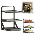 thumbnail image 1 of Foldable Dish Rack, Stainless Steel Folding Dish Storage Rack, 3 Tier Dish Drying Rack, Space Saving Countertop Storage Shelf, Kitchen Pot Rack Pan Rack Holder Organizer Cookware Stand, 1 of 7