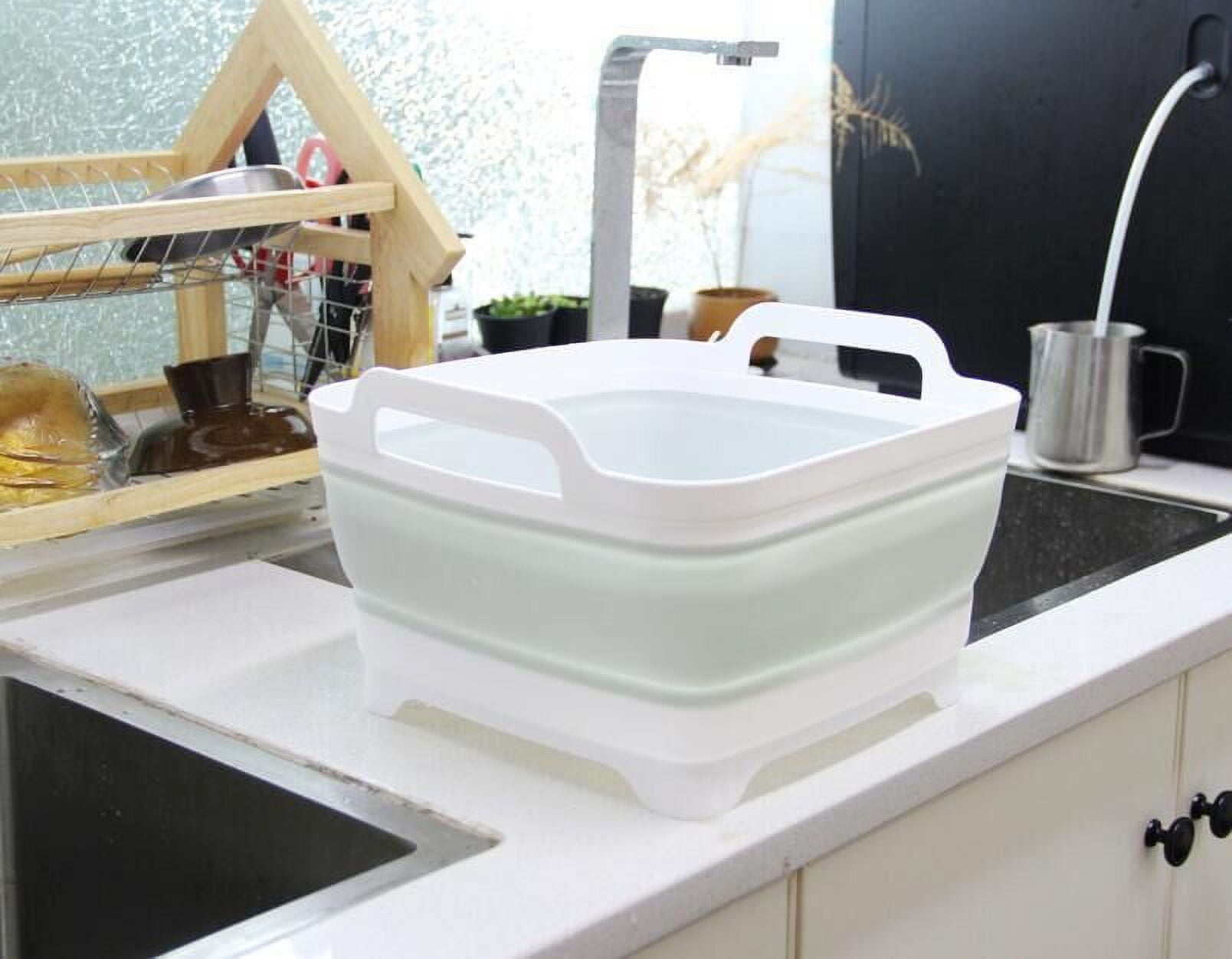 Foldable Dish Tub with Handle ,Portable Sink,Washing Basin with Drain ...