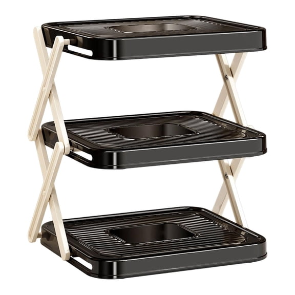 Foldable Dish and Prep Tray Rack, Multi-Layer Serving Platter Stand for Kitchen Parties and Picnics