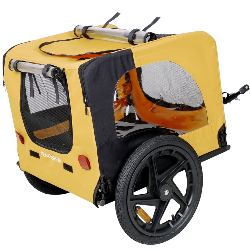 Foldable Dog Bike Trailers, Pet Bike Trailer with 16 inch Wheels and