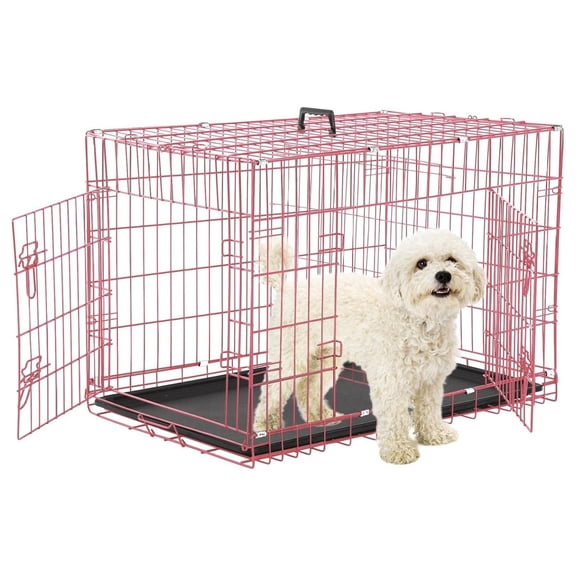 Foldable Dog Crate, 24 Inch, , Portable, Easy to Clean, Safe and Secure Construction, Ideal for Travel and Indoor Use