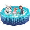 thumbnail image 1 of Foldable Dog Kiddie Pool - Hard Plastic Kids Paddling Pool Toddler Baby Swimming Pools for Backyard Collapsible Whelping Box Pet Doggie Cats Wading Pools Bathtub for Puppy Large Dogs 63In, 1 of 8