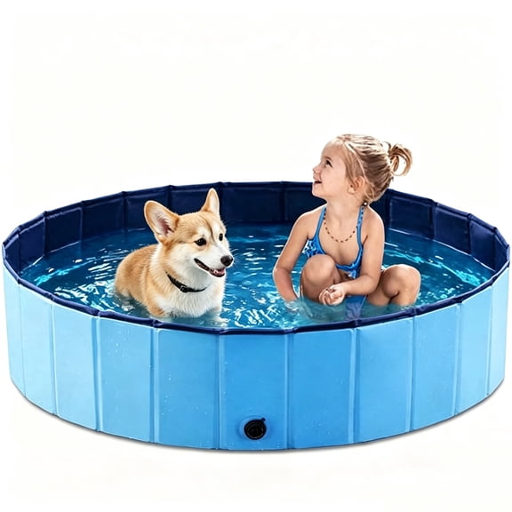 Foldable Dog Pet Bath Pool Collapsible Dog Pet Pool Bathing Tub Kiddie Pool Doggie Wading Pool for Puppy Small Medium Large Dogs Cats and Kids