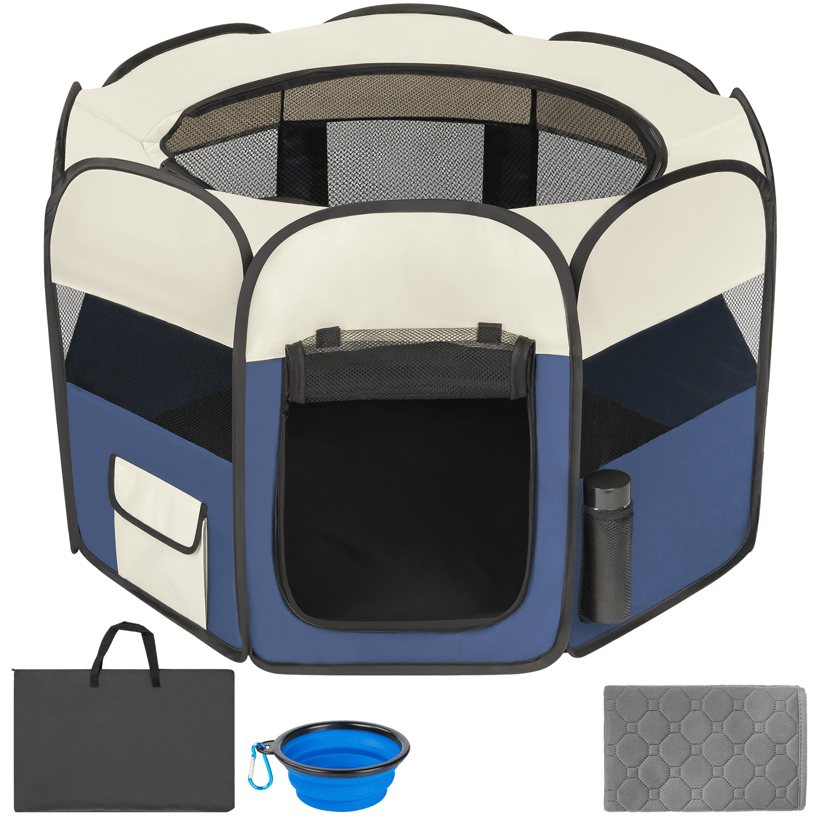 "Foldable Pet Playpen 37"" Portable for Small Pets, Indoor/Outdoor with