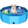 thumbnail image 1 of Foldable Dog Pool,39" Collapsible Dog Kids Swimming Pool for Backyard, Portable Kiddie Pool Hard Plastic,Multifunction Ball Pit Pets Bathing Tub for Kids Baby Toddler Dog, 1 of 7