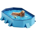 thumbnail image 1 of Foldable Dog Pool - Extra Large 71" x 39" x 12" Hard Plastic Portable Pet Bath Tub with Non-Slip & Reinforced Stability, Collapsible Design for Indoor Outdoor Backyard Use (Blue), 1 of 7