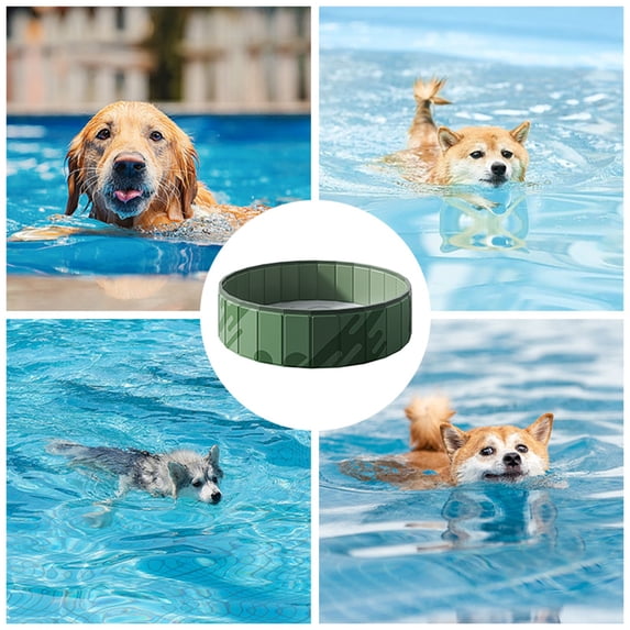 Foldable Dog Pool Portable Above Ground Pet Swimming Bathing Tub for Indoor Outdoor Use with Dogs