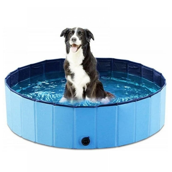 Foldable Dog Pool Portable Kiddie Pool, Dog Swimming Pool Collapsible PVC Pet Bathing Tub Children Ball Pits Paddling Pool for Dogs and Kids