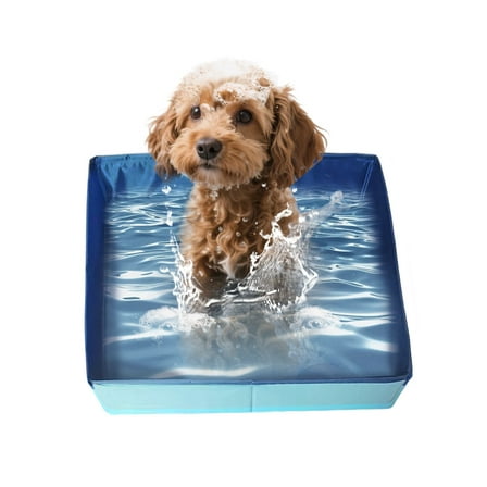 Foldable Dog Pool - Portable Pet Bath Tub for Dogs & Cats - Collapsible Pet Swimming Pool for Indoor & Outdoor Use - Non- Scratch Resistant Bathing Tub for Small Medium Large Pets