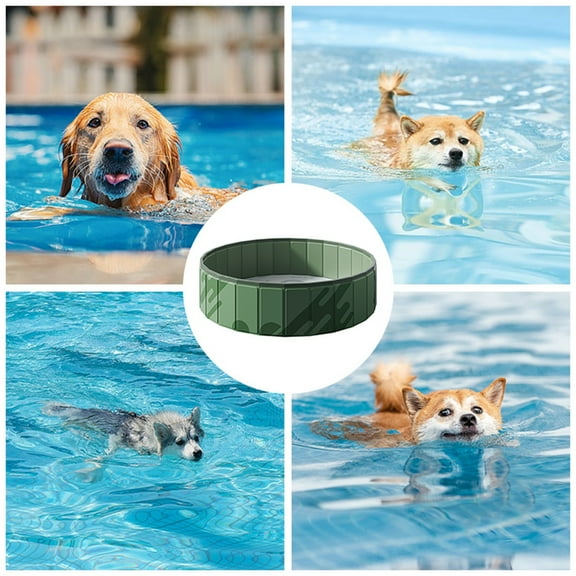 Foldable Dog Pool for Indoor and Outdoor Use – Portable Above Ground Bathing Pool for Small and Large Dogs Easy Setup Construction Versatile Pet Tub