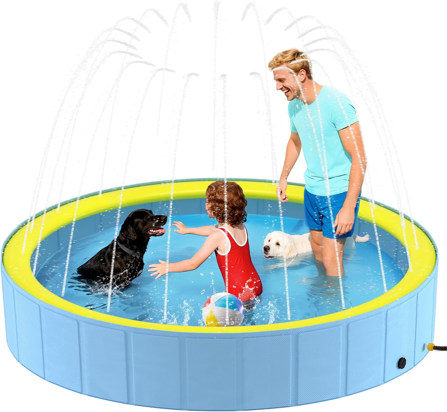 NATGAI Foldable Dog Pool Heavy Duty PVC Pet Swimming Pool