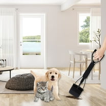 Foldable Dog Poop Scooper Long Handle Waste Collector Size 17.71 Inches (Black)