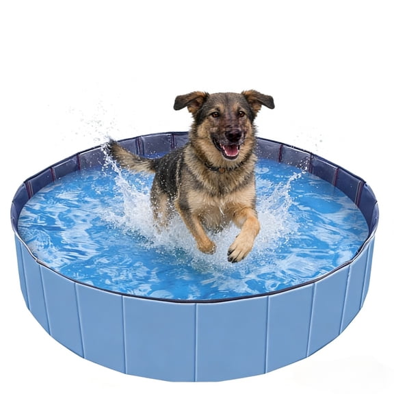 Foldable Dog Swimming Pool, Durable PVC Pet Bath Tub & Play Pool for Outdoor Use