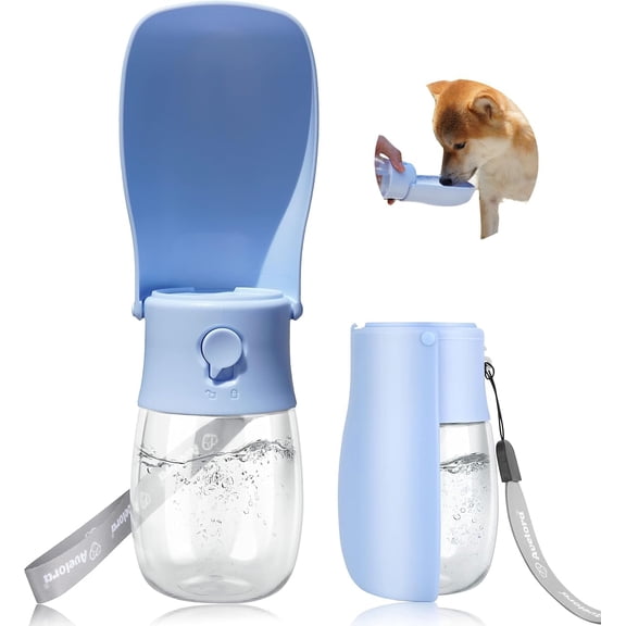 Foldable Dog Water Bottle, Portable Water Dispenser for Cat, Rabbit, Puppy and Small Animals, the Perfect Dog Gifts and Dishwasher Safe Pet Accessories for Walking, Hiking, Travel