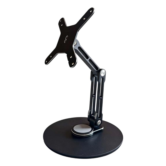 Foldable Double Arm Monitor Stand with AntiSlip Base and 3 Axises Adjustment for PCs TVs Display