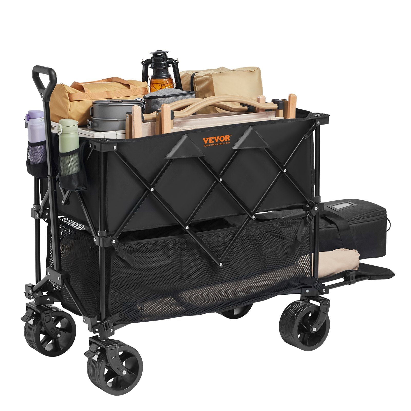 Foldable Double Decker Wagon, 400L Heavy Duty Folding Wagon Cart ...