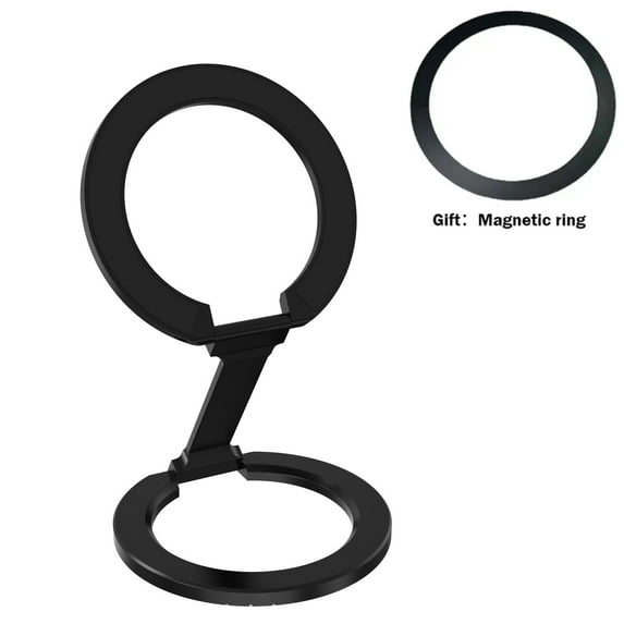 Foldable Double-Sided Magnetic Phone Ring Holder for MagSafe Kickstand Magnet Grip for iPhone 15 14 Huawei Phone Stand Holder