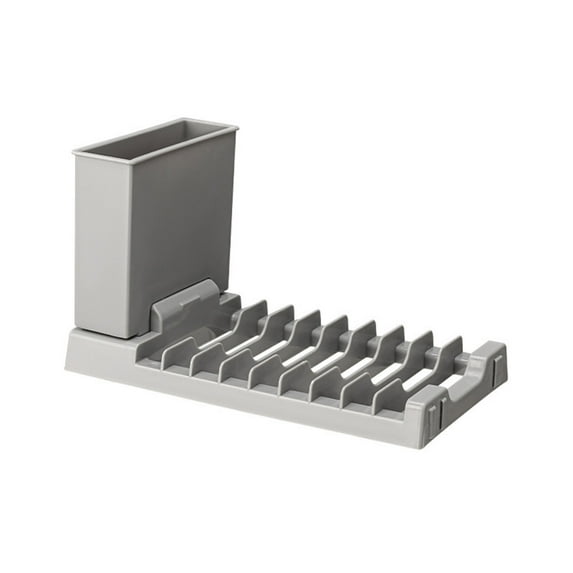 Foldable Drainer, Combination Cup and Bowl Holder, Compact Countertop Organizer for Kitchen Utensils, Chopsticks, Spoons, and Pot Lid Shelves, Efficient Drying Rack