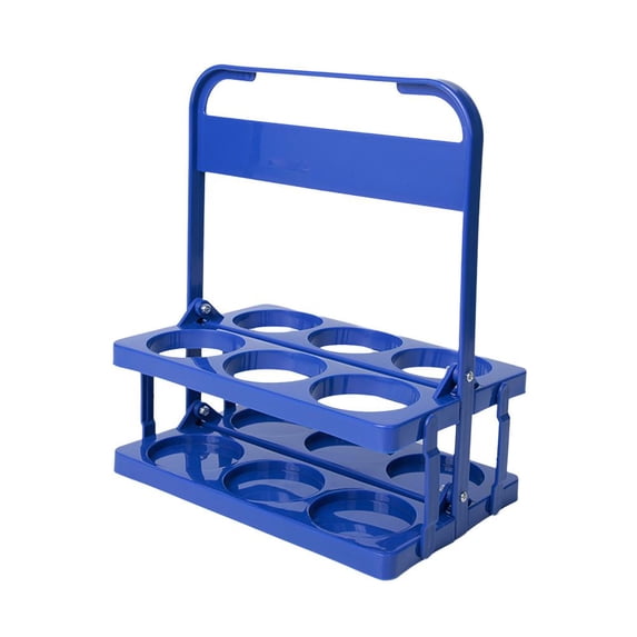 Foldable Drink Carrier with Handle for 6 Cups - Portable Plastic Caddy for Coffee, Beverages, Beer - Reusable Drink Holder for Delivery, Picnics, Cars