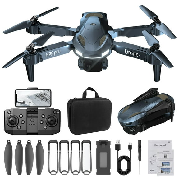 Foldable Drone With 1080P Camera Wifi Fpv Remote Control Quadcopter Optical Flow Positioning Four Way Obstacle Avoidance Altitude Hold Black Color For Teens A