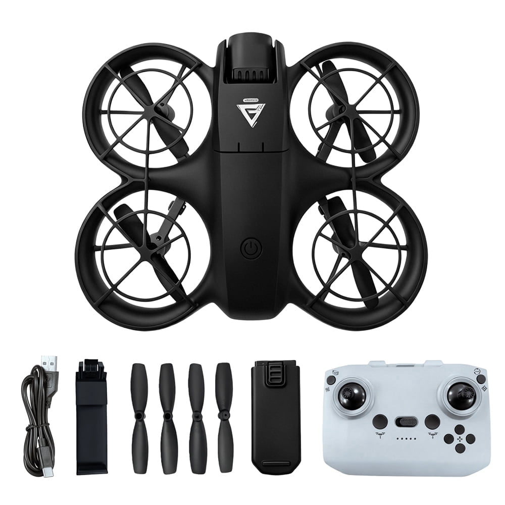 Drone with 4K Camera for Kids & Beginners, WiFi FPV RC Quadcopter with Altitude Hold, Headless Mode, 3 Speed, LED Lights, One Key Takeoff, Toy Gift for Boys, Black