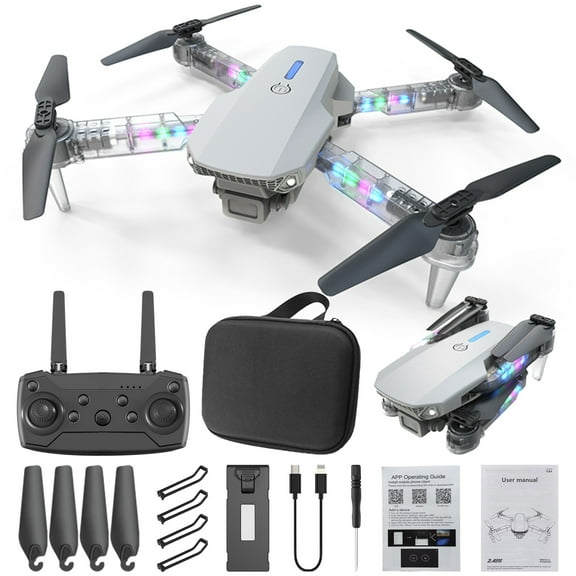 Foldable Drone with Altitude Hold, 12-Min Flight Time and Spare Propellers, Portable RC Quadcopter with 3 Speed Modes, Headless Mode, 360° Flip for Travel, Beginners and Outdoor Fun