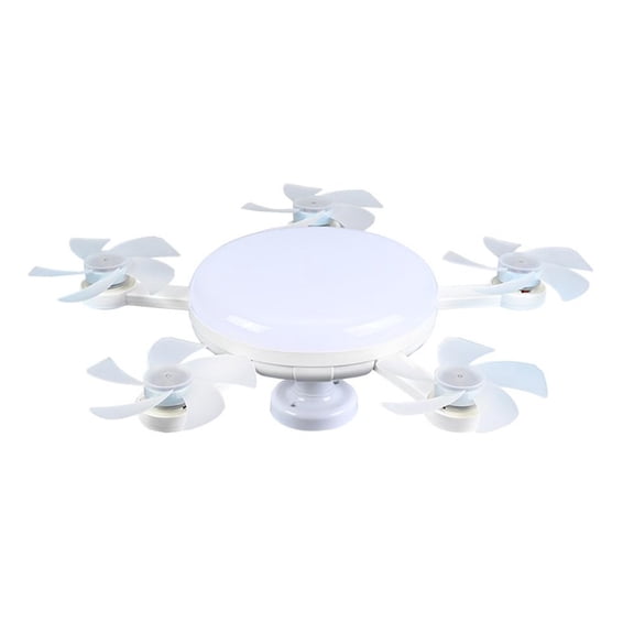 Foldable Drone Ceiling Fan Light - 30W E27 Screw Base, 3 Color Dimmable LED (3000K-6500K), 3 Speed Settings with Remote Control, Quiet Cooling Fan for Bedroom Living Room Office