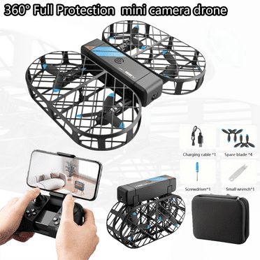 Foldable Drone with Self-Flying Camera,Quadcopter with Brushless Motor Pocket-Sized Drone，Follow Me Drone Palm Takeoff, Intelligent Flight Paths,16-Min Flight Time