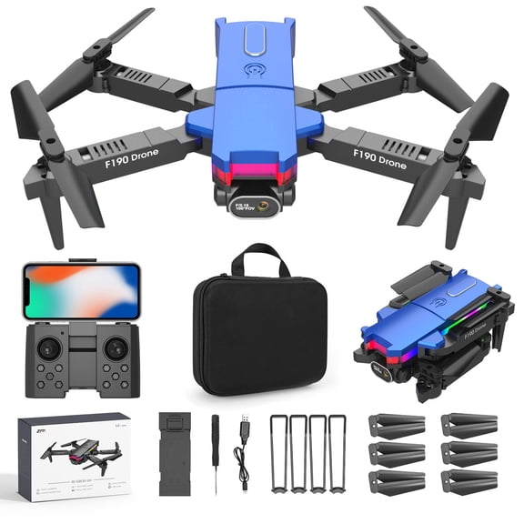 Foldable Drone with 4K Dual Camera for Beginners, WiFi FPV RC Quadcopter with Altitude Hold, Carrying Case, Long Flight Time, Easy to Carry