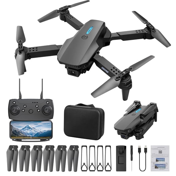 Foldable Drone with Camera for Beginners, Dual HD Cameras with FPV Transmission, Long Flight Time, Easy to Fly for Kids and Adults