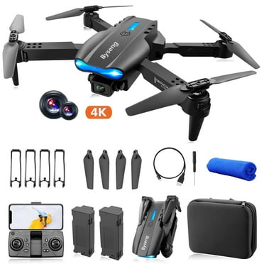 Foldable Drone with Dual 4k HD Camera, Byseng Aerial Drones with 2 Batteries Carrying Bag