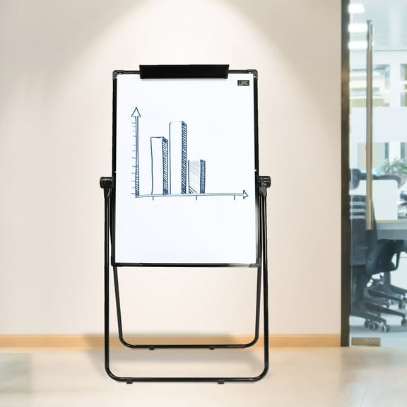 Foldable Dry Erase Board Kit Mobile 2-sided Stand Whiteboard Magnetic Board - 40x28,No Need to Install