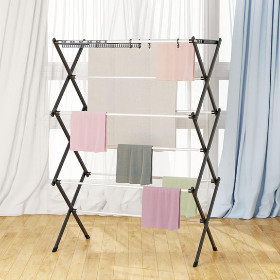 Foldable Drying Rack Clothing, Clothes Drying Rack Collapsible Indoor, Dryers for Laundry - 40" x 28.8" x 14.2", Space Saving Indoor&Outdoor, White-1pack
