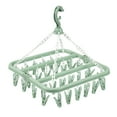 thumbnail image 1 of Foldable Drying Rack, Green 32-Clip Collapsible Hanger, Socks Underwear Drying Rack - With 32 Clothespins, Wind-Proof Hook, Non-Marking, Foldable, Multi-Functional - For, 1 of 7