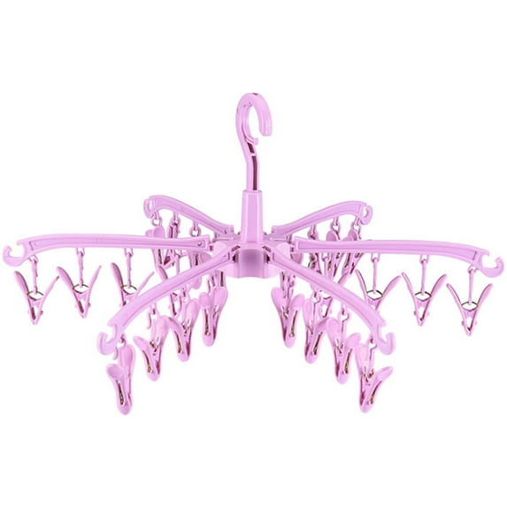 Foldable Drying Rack with 24 Clips for Drying Socks Lingerie Small Clothes Drying Towels, Heavy Duty Rotatable Sock Drying Rack, 3.35x9.45"