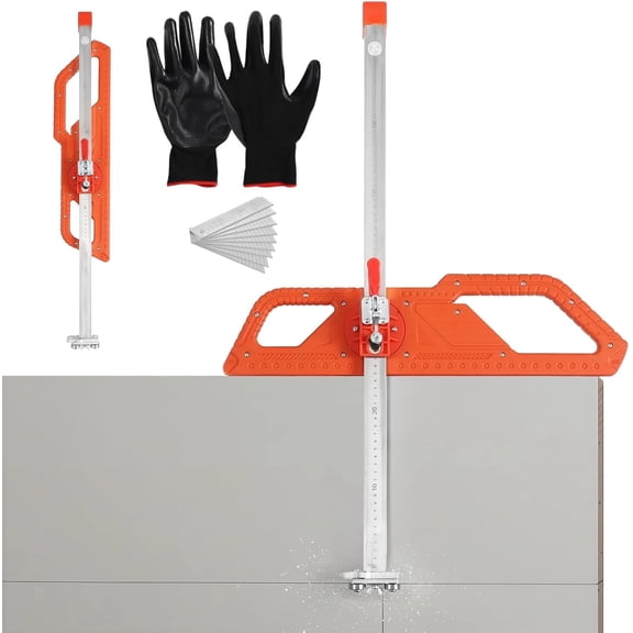 Foldable Drywall Cutting Tool with 29 Wheels, 32.7 in Dry Wall Cutter Tool with Double Locator Design and Smoothing Edge Function, Adjustable Drywall Cutter for Precise Cutting