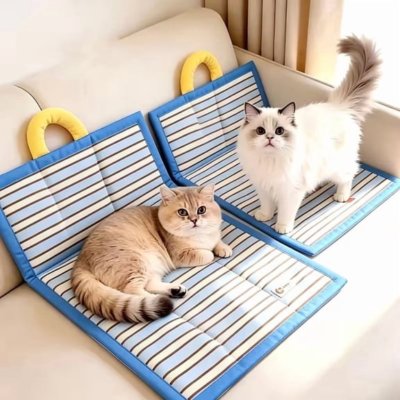Foldable Dual-Sided Pet Bed Mat Cool & Soft Travel Pad for Dogs Cats